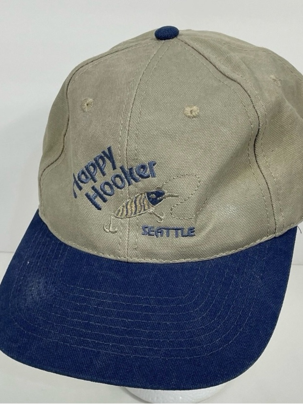 Happy Hooker Bait and Tackle Seattle, WA Fishing Strapback Hat Baseball Cap